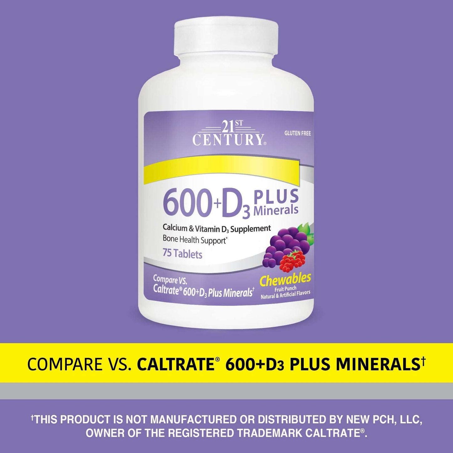 21st Century Calcium 600 + D3 Plus Minerals - Brivane