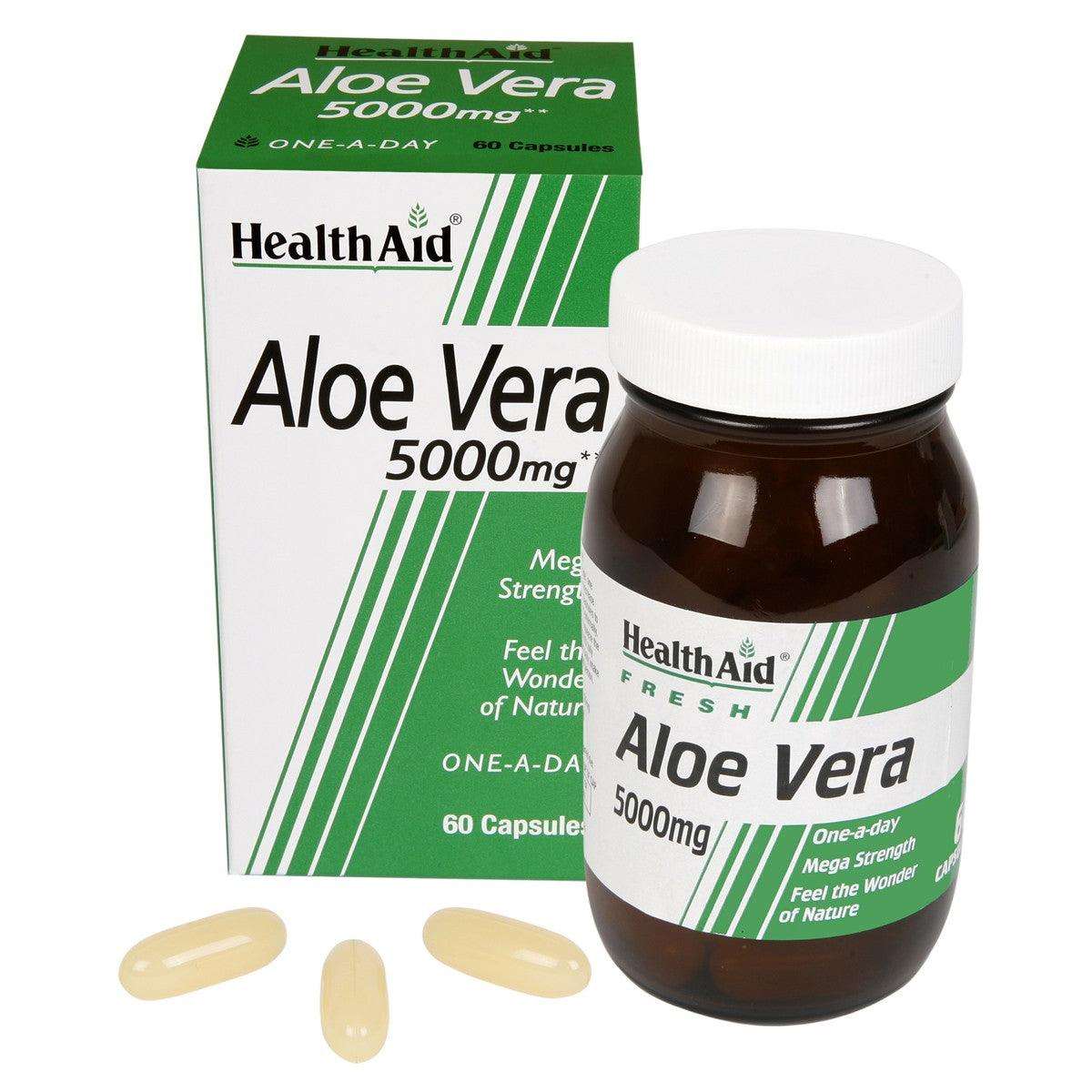 Health Aid Aloe Vera 5000mg Capsules - Brivane
