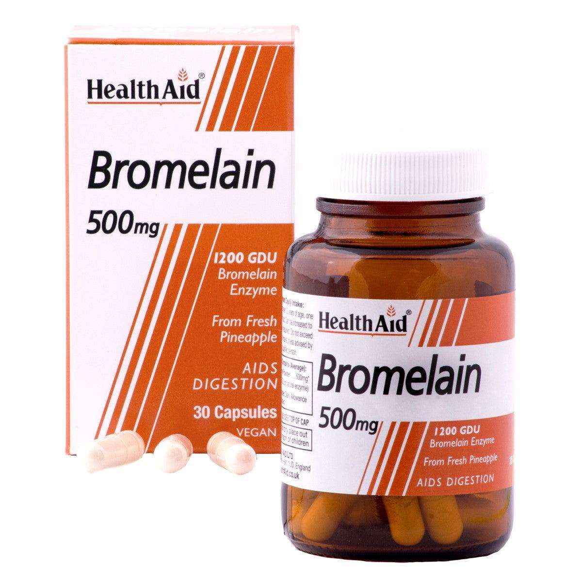 Health Aid Bromelain Capsules 500mg - Brivane