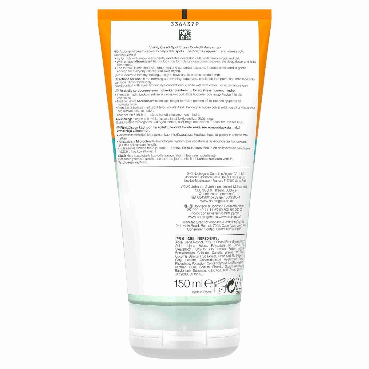 Neutrogena Visibly Clear Spot Stress Control Daily Scrub - Brivane
