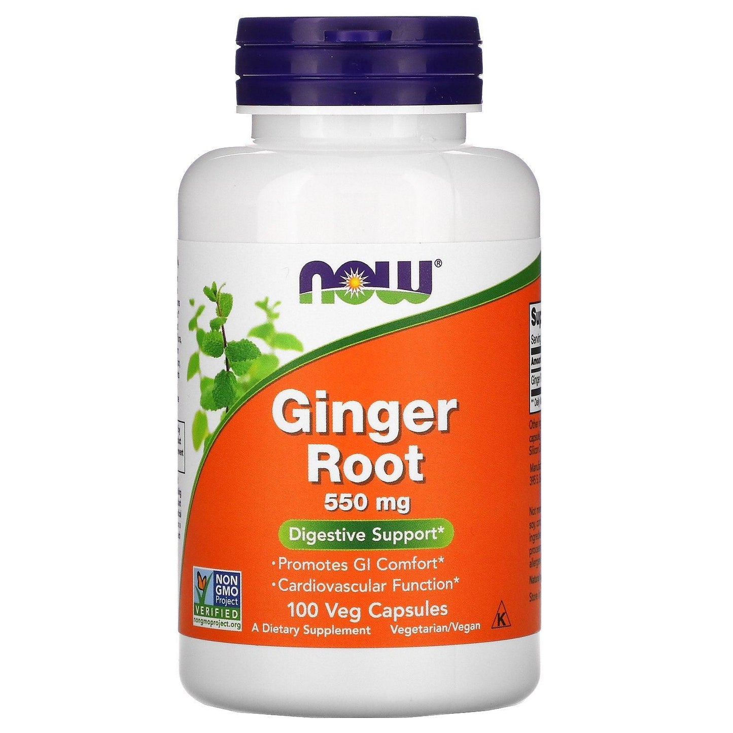 Now Ginger Root 550mg Veg Capsules - Brivane