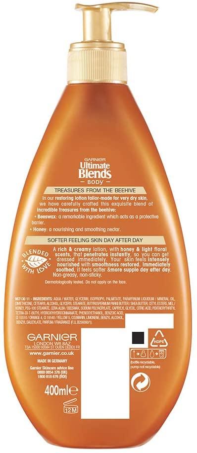 Garnier Ultimate Blends Honey Body Lotion Back View