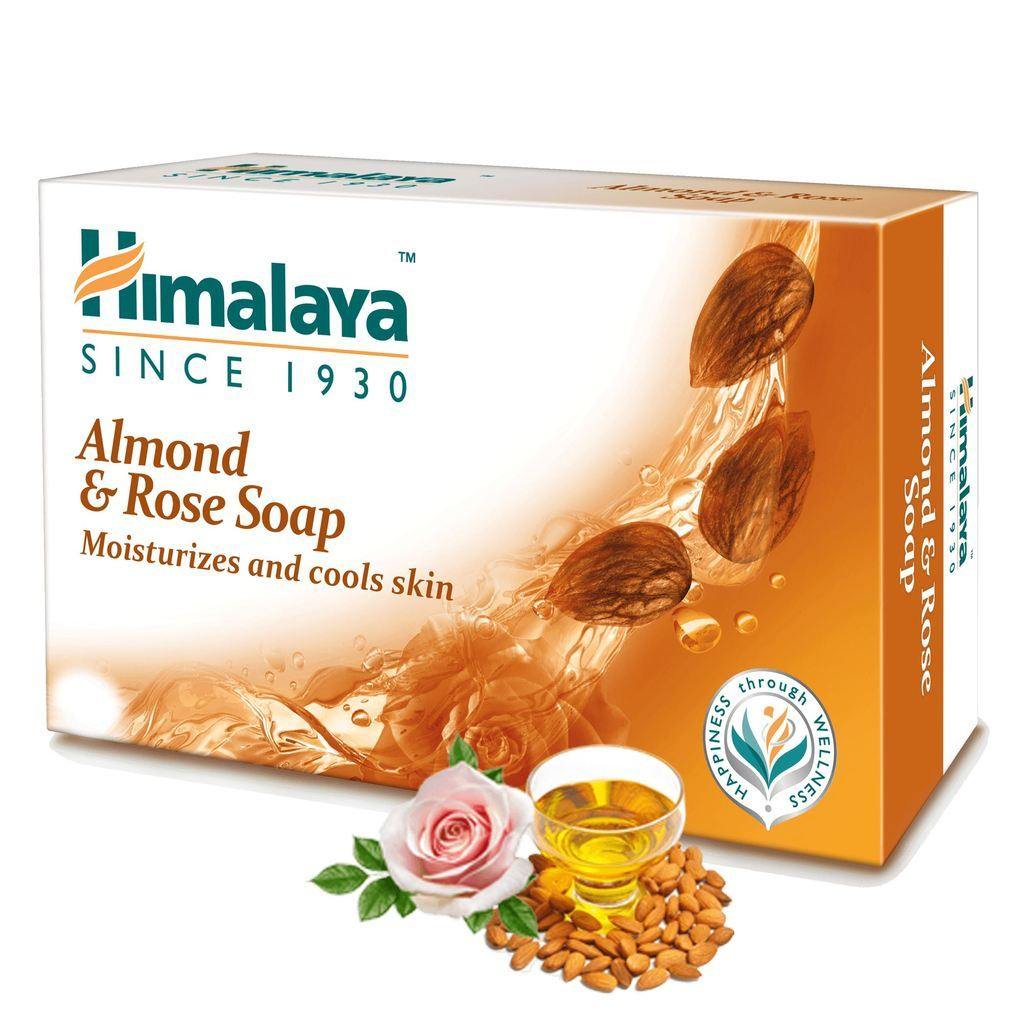 himalaya almond and rose soap 125g