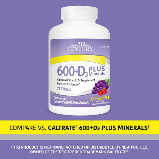 21st Century Calcium 600 + D3 Plus Minerals