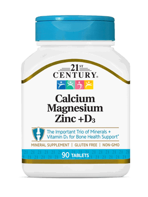 21st Century Calcium Magnesium Zinc D3 90 Tablets