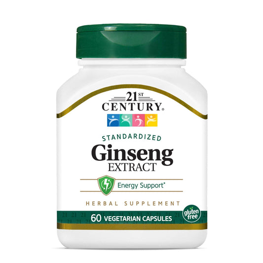 21st Century Ginseng Extract Veg Capsules, 60Count
