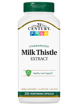 21st Century Milk Thistle Extract 200 Capsules - Brivane
