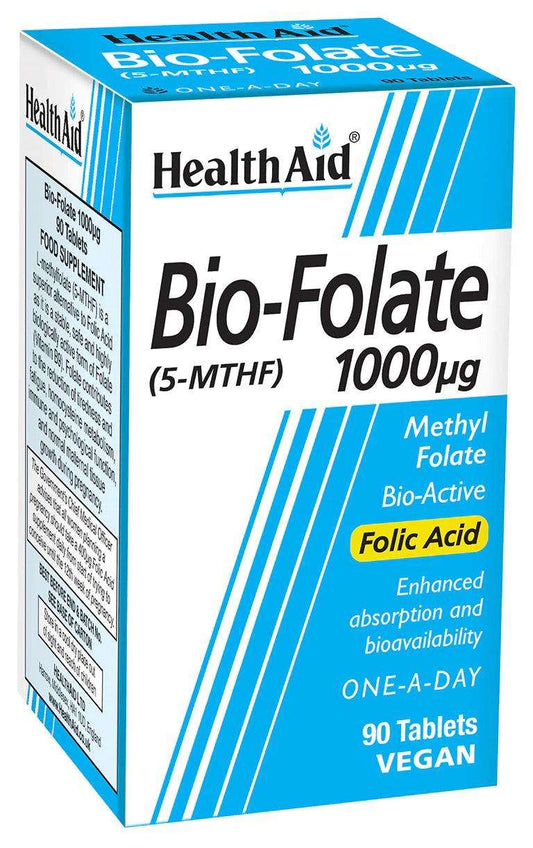 Health Aid Bio-Folate 1000ug Tablets - Brivane