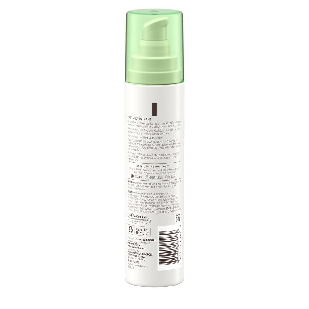 Aveeno Positively Radiant Micellar Gel Cleanser Makeup Remover