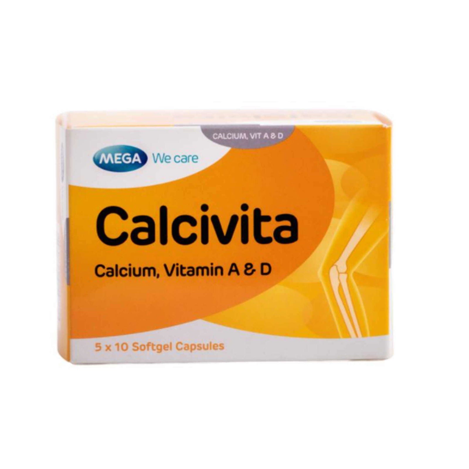 Mega We Care Calcivita Calcium Vitamin A And D Softgel 30 Capsules