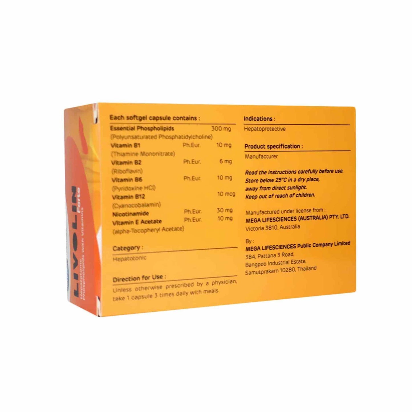 Mega We Care Livolin Forte 30 Softgel Capsules Liver Care Supplement
