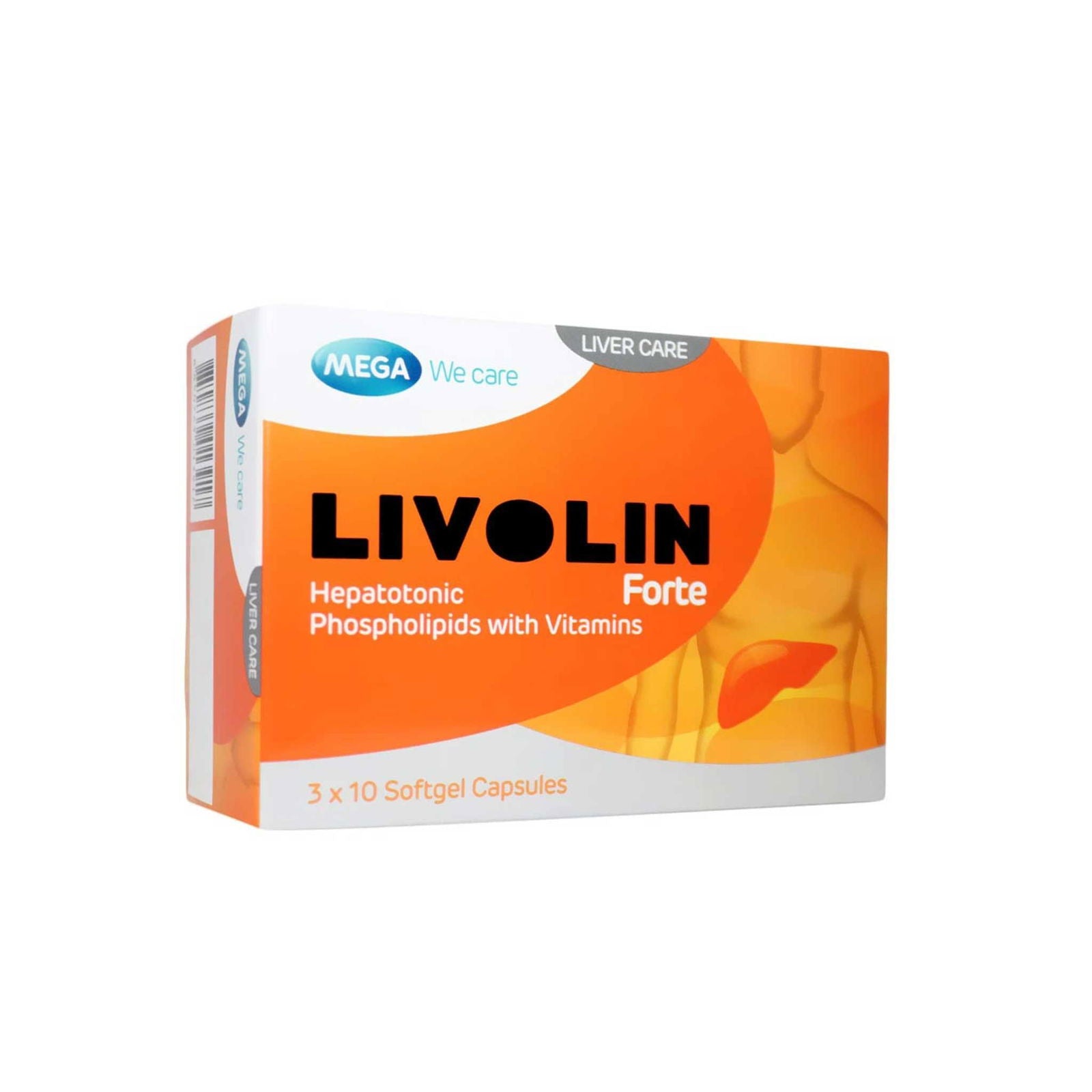 Mega We Care Livolin Forte 30 Softgel Capsules Liver Care Supplement