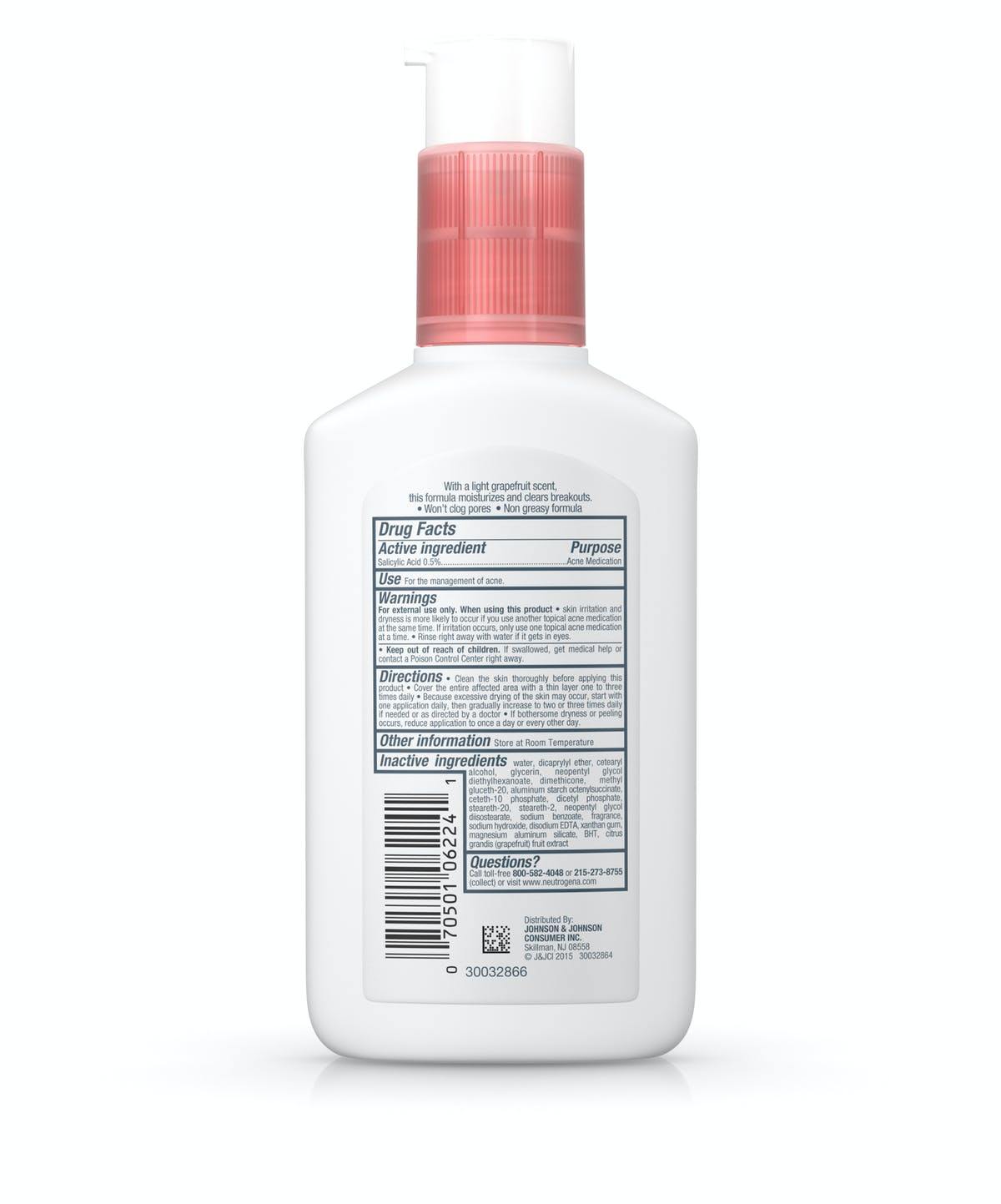 Neutrogena Oil Free Acne Moisturizer Pink Grapefruit