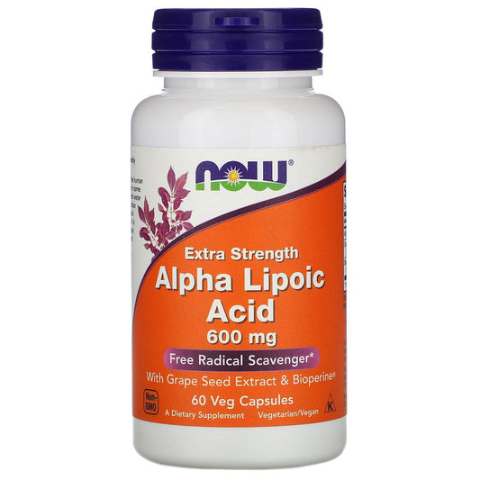 Now Alpha Lipoic 600mg Veg Capsules