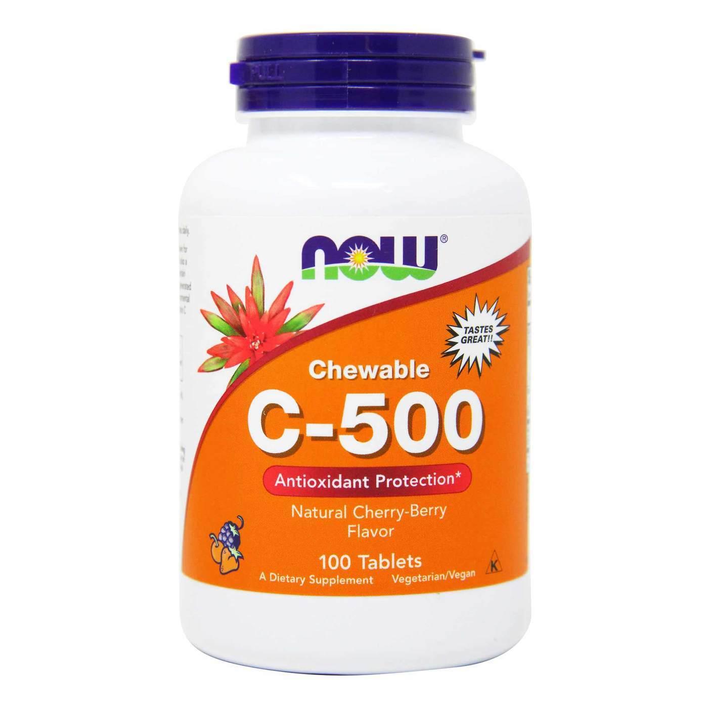 Now Vitamin C 500 Cherry Chewable Tablet