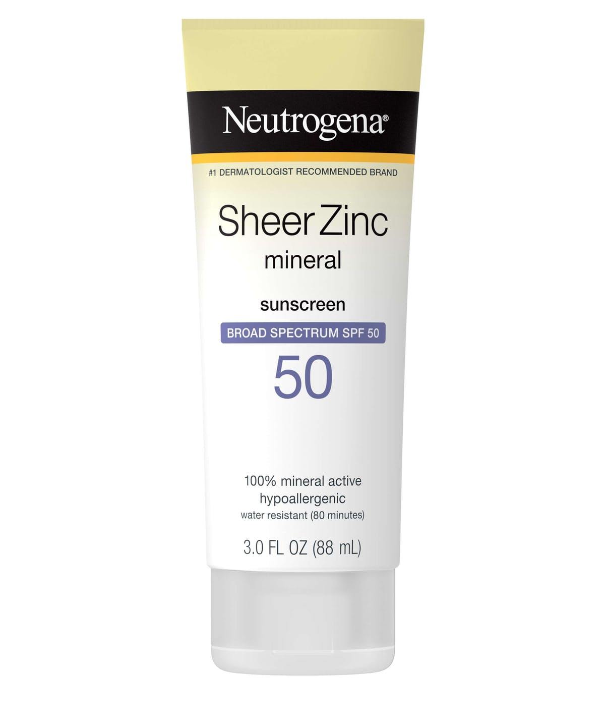 Sheer Zinc Face Dry Touch Sunscreen Broad Spectrum Spf 50