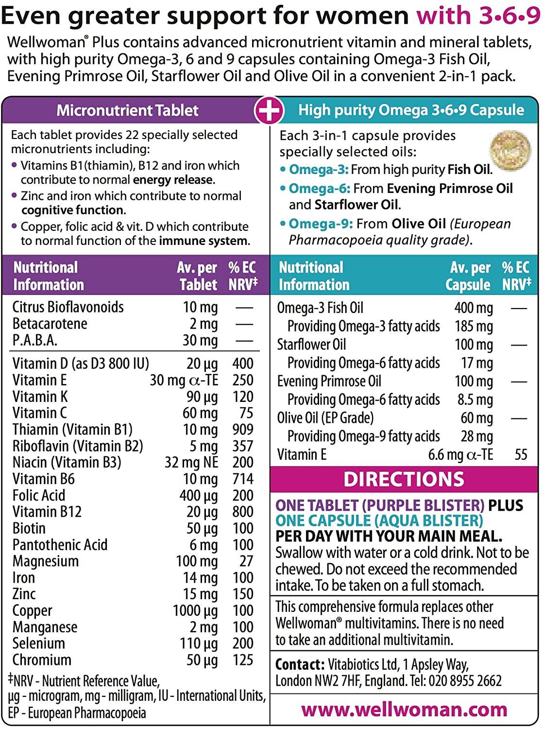 Wellwoman Plus Omega 3 6 9 By Vitabiotics